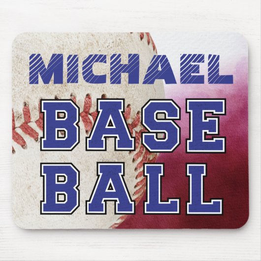 Moderner rustikaler Baseballspieler Mousepad (Vorne)