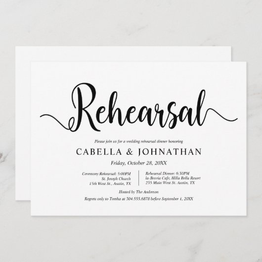 Moderner rustikaler Bauernhof, Hochzeitsfeier, Pro Einladung (Vorne/Hinten)