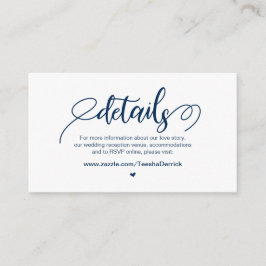 Moderner rustikaler Bauernhof, Navy Blue, Hochzeit Begleitkarte