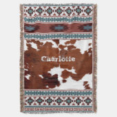 Moderner rustikaler Bohemischer South Western Cowh Decke (Vorderseite Vertikal)