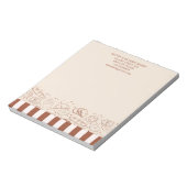 Moderner Rustikaler Braun-Bäckereiladen Notizblock (Rotiert)