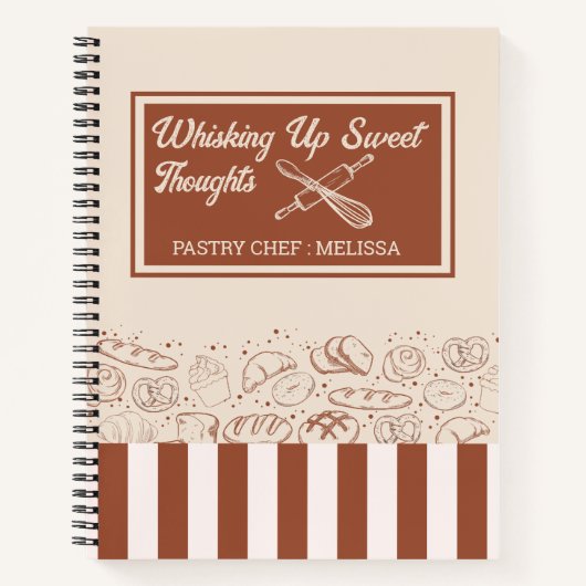 Moderner Rustikaler Braun Backgebäck Koch Notizblock (Vorderseite)