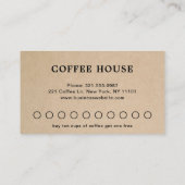 Moderner Rustikaler Brot Einfache Niedliche Kaffee Treuekarte (Rückseite)