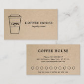 Moderner Rustikaler Brot Einfache Niedliche Kaffee Treuekarte (Vorne/Hinten)