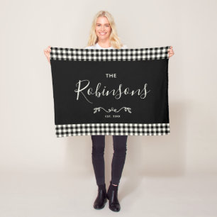 Moderner Rustikaler Buffalo Karo Karierte Familien Fleecedecke