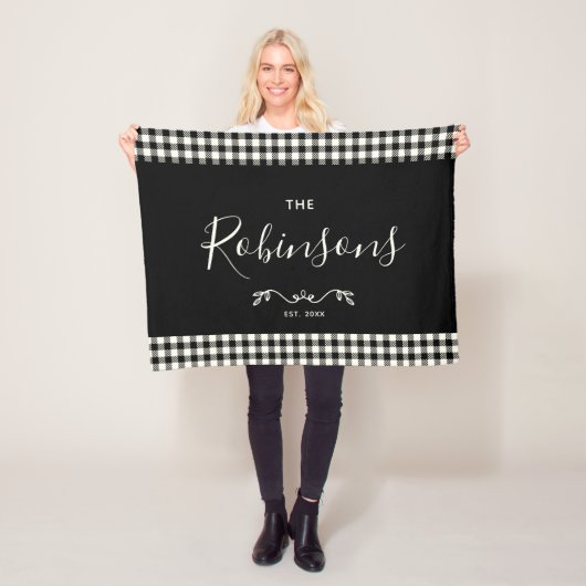 Moderner Rustikaler Buffalo Karo Karierte Familien Fleecedecke (Beispiel)