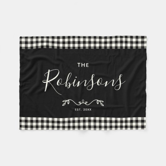 Moderner Rustikaler Buffalo Karo Karierte Familien Fleecedecke (Vorderseite (Horizontal))