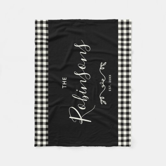 Moderner Rustikaler Buffalo Karo Karierte Familien Fleecedecke (Vorderseite)