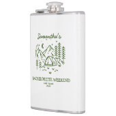 Moderner rustikaler Camping Junggeselinnen-Abschie Flachmann (Links)