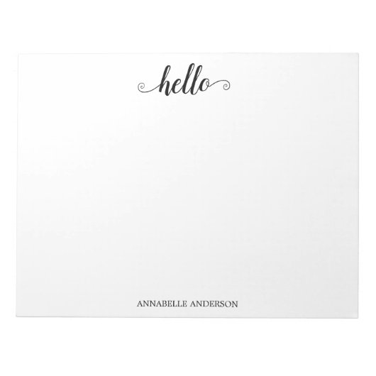 Moderner Rustikaler Chic Elegantes Skript Schwarze Notizblock (Vorderseite)