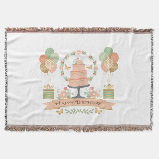 Moderner rustikaler Chic Geburtstag Decke (Vorderseite)