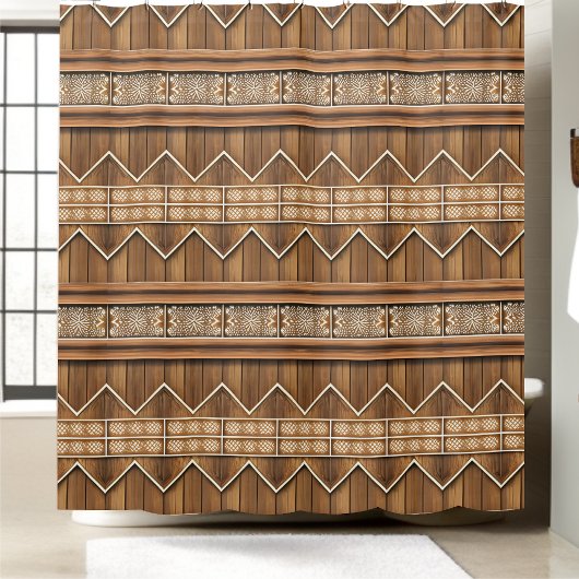 Moderner rustikaler Duschvorhang