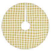 Moderner Rustikaler Gelber Gingham-Karo Polyester Weihnachtsbaumdecke (Vorderseite)