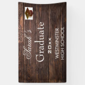 Moderner Rustikaler High School Abschluss Banner (Vertikal)