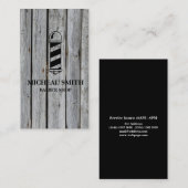 Moderner, rustikaler Holzpole-Friseur Visitenkarte (Vorne/Hinten)