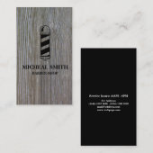 Moderner, rustikaler Holzpole-Friseur Visitenkarte (Vorne/Hinten)