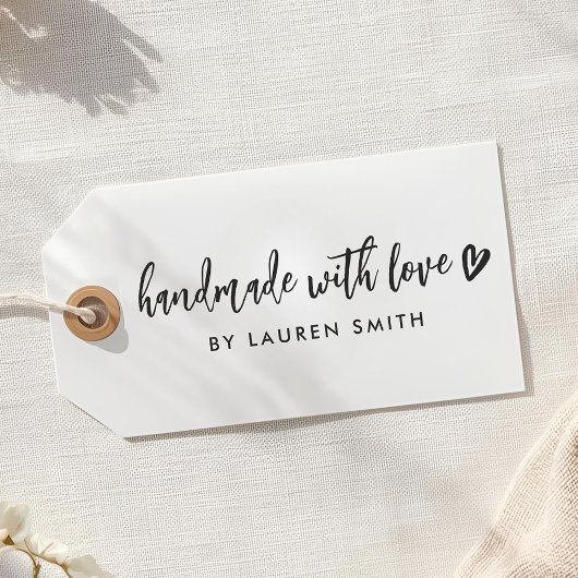 Moderner rustikaler Individuelle Name Handmade mit Permastempel