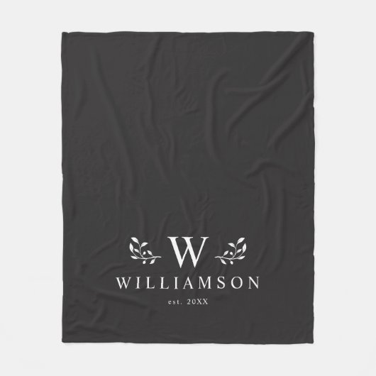 Moderner rustikaler Monogramm-Individuelle Name ne Fleecedecke (Vorderseite)