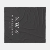 Moderner rustikaler Monogramm-Individuelle Name ne Fleecedecke (Vorderseite (Horizontal))