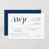 Moderner Rustikaler, Navy Blue Schriftart, UAWG En Begleitkarte (Vorne/Hinten)