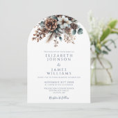 Moderner Rustikaler Pinecone Hochzeitstorch Einladung (Stehend Vorderseite)