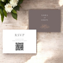 Moderner rustikaler QR-Code Hochzeit RSVP