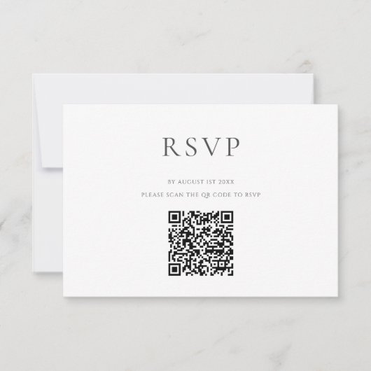 Moderner rustikaler QR-Code Hochzeit RSVP (Vorderseite)