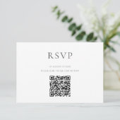 Moderner rustikaler QR-Code Hochzeit RSVP Karte (Stehend Vorderseite)