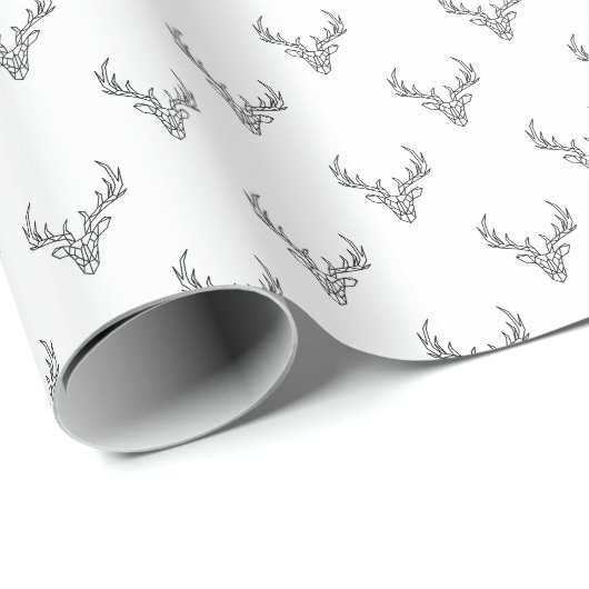 Moderner Rustikaler Rentier Antler Weihnachtsfeier Geschenkpapier (Rolleneckpunkt)