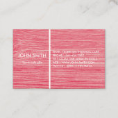 Moderner rustikaler, rosa Holzboden Visitenkarte (Rückseite)
