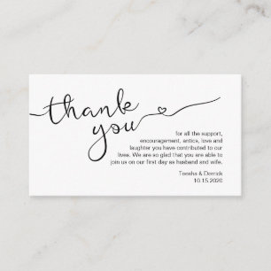 Moderner rustikaler Schriftart, Hochzeit Danke Begleitkarte