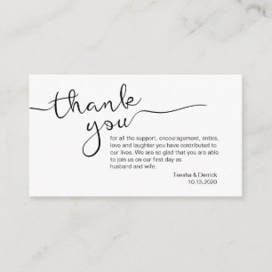 Moderner rustikaler Schriftart, Hochzeit Danke Begleitkarte