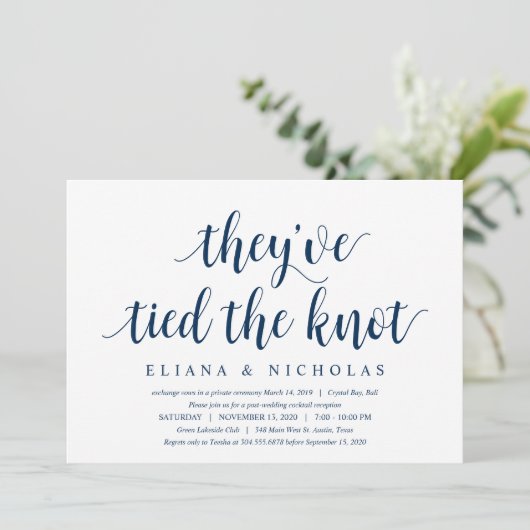 Moderner, rustikaler Schriftart, Hochzeitsfeier Einladung (Stehend Vorderseite)