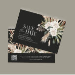 Moderner rustikaler schwarzer Eukalyptus botanisch Save The Date<br><div class="desc">Moderne Scheune Bauernhaus rustikale botanische bohemianische natürliche Pampas Gras und eukalyptus botanische Hochzeit speichern das Datum Einladung. Klassisches Salbei,  Terrakotta,  Schwarz und natürliche Farbenpracht. Platz für Website und QR-Code auf der Rückseite.</div>