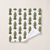 Moderner Rustikaler Weihnachtsbaum Badhandtuch Set (Waschlappen)
