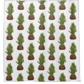 Moderner Rustikaler Weihnachtsbaum Duschvorhang (Vorderseite)