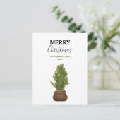 Moderner Rustikaler Weihnachtsbaum Feiertagspostkarte (Stehend Vorderseite)