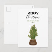 Moderner Rustikaler Weihnachtsbaum Feiertagspostkarte (Vorne/Hinten)