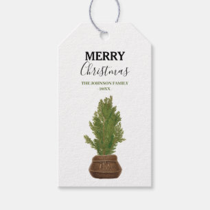 Moderner Rustikaler Weihnachtsbaum Geschenkanhänger
