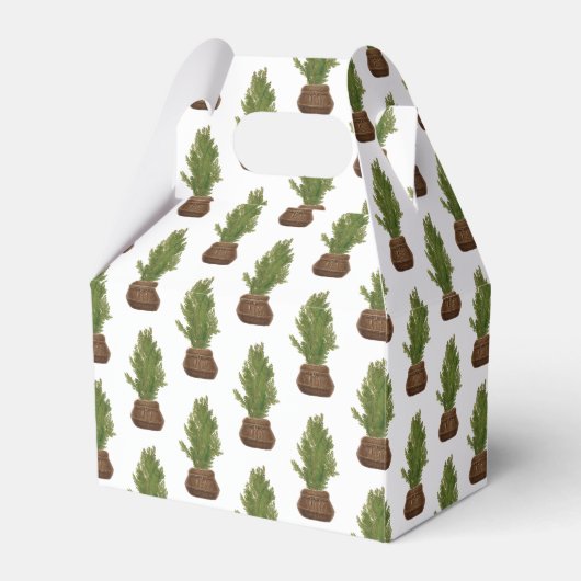 Moderner Rustikaler Weihnachtsbaum Geschenkschachtel (Vorderseite)