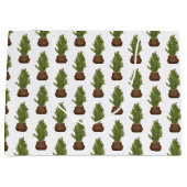 Moderner Rustikaler Weihnachtsbaum Große Geschenktüte (Vorderseite)