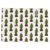 Moderner Rustikaler Weihnachtsbaum Große Geschenktüte (Rückseite)