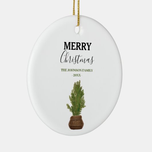 Moderner Rustikaler Weihnachtsbaum Keramik Ornament (Rechts)