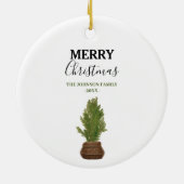 Moderner Rustikaler Weihnachtsbaum Keramik Ornament (Hinten)