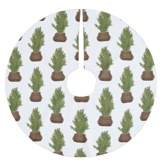 Moderner Rustikaler Weihnachtsbaum Polyester Weihnachtsbaumdecke (Vorderseite)