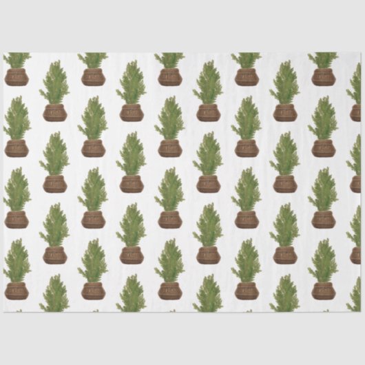 Moderner Rustikaler Weihnachtsbaum Seidenpapier (Vorderseite)