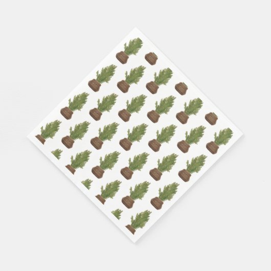 Moderner Rustikaler Weihnachtsbaum Serviette (Ecke)