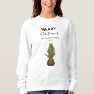 Moderner Rustikaler Weihnachtsbaum Urlaub Sweatshirt