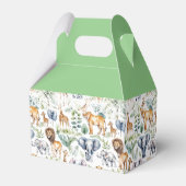 Moderner Safari-Chic: Trendy Baby Shower Geschenkschachtel (Rückseite)