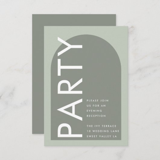 Moderner Sage Arch Moss Abstrakter Japandi Minimal Begleitkarte (Vorne/Hinten)